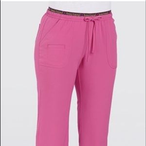 Heartsoul PETITE Low Rise Drawstring Scrub Pant Pink
